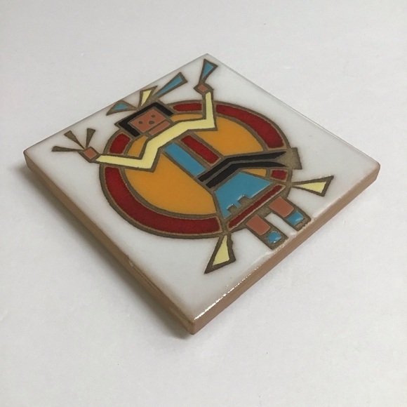 Southwest Native American Tile Mag Mor Studios 4x4" Wall Art Coaster NM Vintage - Picture 4 of 10